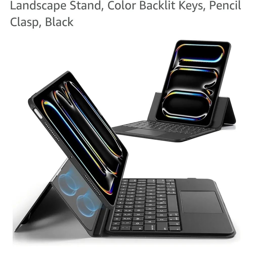 Black Tablet Keyboard Case with Laptop Transformation